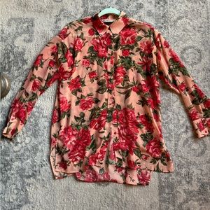 Zara Semi-sheer Blouse in floral print